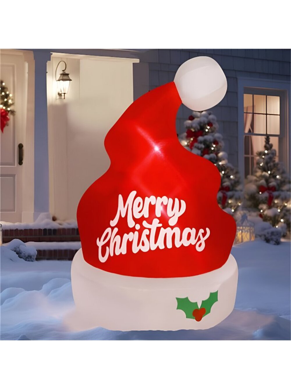 Christmas Inflatables Outdoor Decorations, 5FT Inflatable Xmas Hat